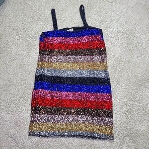 Women's GAP “Crazy Stripe” Sequin Party Holiday Cocktail Dress Size Small